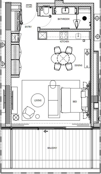 Floor  1 Bedroom Floor Plan
