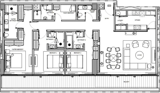 Floor  3 Bedroom Duplex Floor Plan